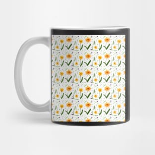 Black-Eyed Susan Pattern with a white background Mug